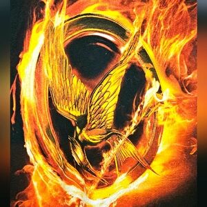 Hunger Games Mocking Jay Emblem T-shirt, woman's size small